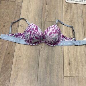 PINK Victoria's Secret Gray and Pink Pushup Bra